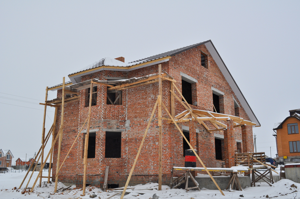 Hausbau im Winter